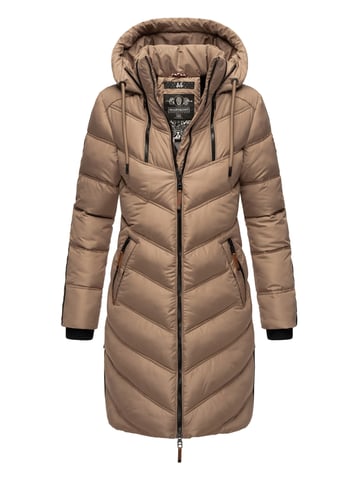 Marikoo women’s quilted winter coat – Armasa, long with hood & teddy lining