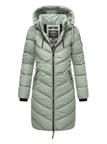 Marikoo women’s quilted winter coat – Armasa, long with hood & teddy lining