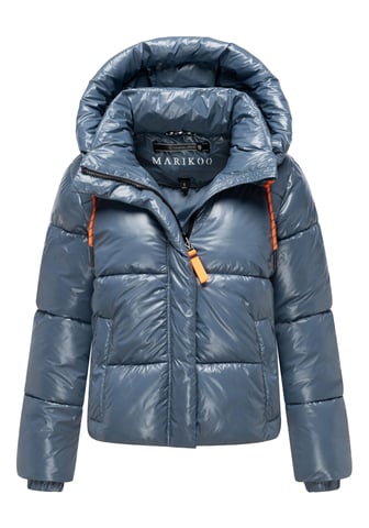 Marikoo women’s quilted winter jacket Skyraa with hood & shiny design
