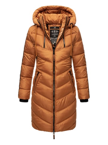 Marikoo women’s quilted winter coat – Armasa, long with hood & teddy lining