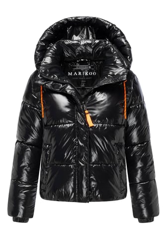 Marikoo women’s quilted winter jacket Skyraa with hood & shiny design