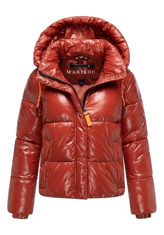 Marikoo women’s quilted winter jacket Skyraa with hood & shiny design