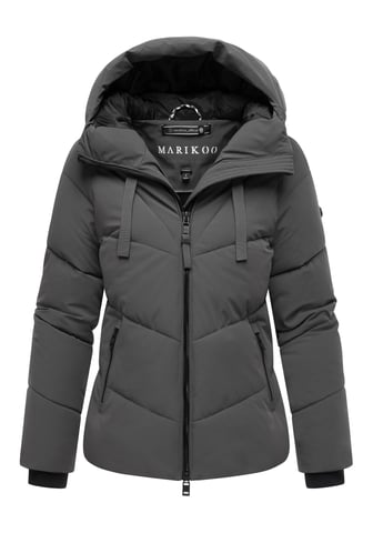 Marikoo women’s quilted winter jacket Kwamee with hood & two-way zip