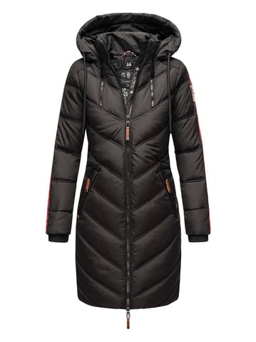 Marikoo women’s quilted winter coat – Armasa, long with hood & teddy lining