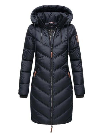 Marikoo women’s quilted winter coat – Armasa, long with hood & teddy lining