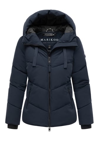 Marikoo women’s quilted winter jacket Kwamee with hood & two-way zip