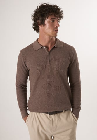 Pullover Sweater With Polo Collar And Buttons