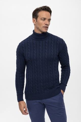 Pullover Cable Knit Turtleneck Pullover