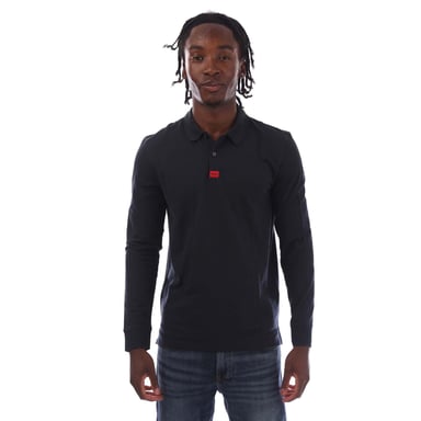 Heren Hugo Deresolo222 Lange Mouw Poloshirt in Donkerblauw