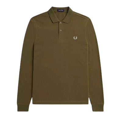 Fred Perry Unisex Adult Plain Long-Sleeved Polo Shirt (Khaki Green)