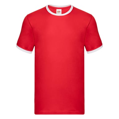 Fruit of the Loom Mens Ringer 160 T-Shirt (Red/White)
