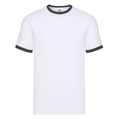 Fruit of the Loom Mens Ringer 160 T-Shirt (White/Black)