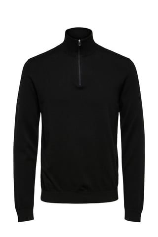 Selected Sweaters Berg Half Zip Cardigan Zwart Black