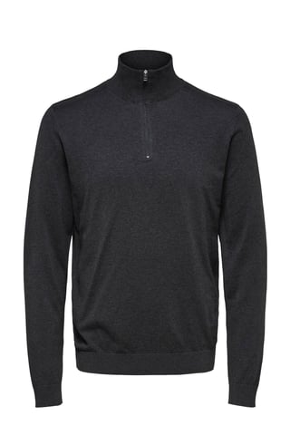 Selected Sweaters Berg Half Zip Cardigan Antraciet Grey