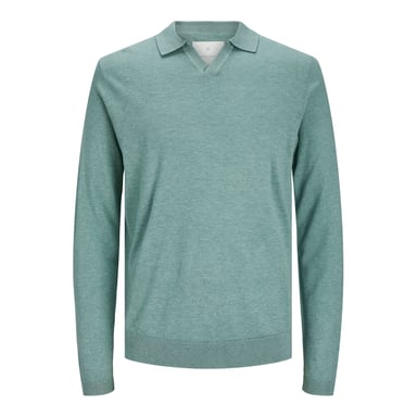 Jack & Jones Trui Cigor Linen Split Neck Green