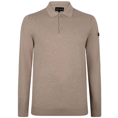 Presly & Sun Trui Brad Long Sleeve Knitted Polo Beige