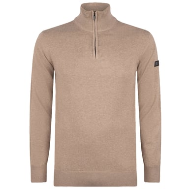 Presly & Sun Trui Lewis Zip Knitted Pullover Beige