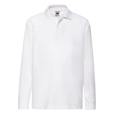 Fruit of the Loom Childrens/Kids Long-Sleeved Polo Shirt (White)