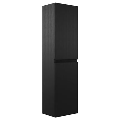 Badplaats Badkamerkast angela 40 x 30 x 150 cm zwart hout hangende kolomkast