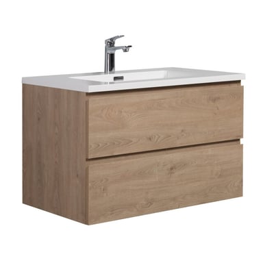 Badplaats Badkamermeubel set angela 80cm kastanje badmeubel met