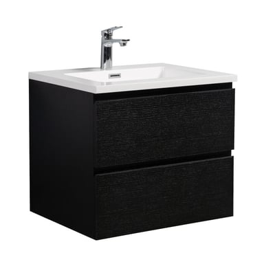 Badplaats Badkamermeubel set angela 60cm zwart badmeubel met