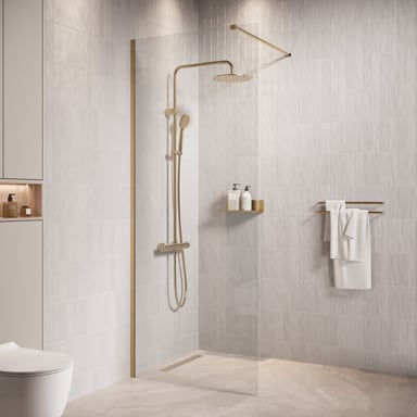 Badplaats Douchewand florida 60 x 200 cm goud – inloopdouche 8 mm