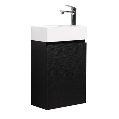 Badplaats Toiletmeubel angela 40 x 22 cm zwart fonteinmeubel met wastafel