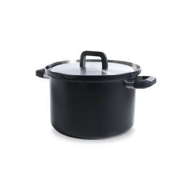 BK Cookware Bk flow cool black soeppan- 24 cm rvs veilig afgietsysteem