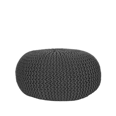 Label51 Poef knitted antraciet katoen l