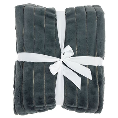 Unique Living bedsprei rib dark grey 260x240cm