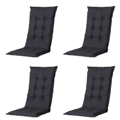 Madison tuinkussens hoge rug basic black 123x50 antraciet 4 stuks