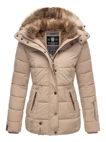 Marikoo women’s winter jacket Nekoo with faux fur hood & teddy lining