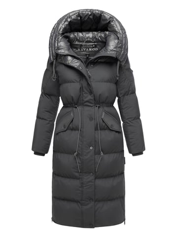 Navahoo women’s quilted coat Knusperherz with waist drawstring & hood