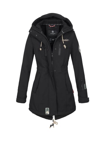 Marikoo long women’s quilted jacket Abendsternchen with detachable hood