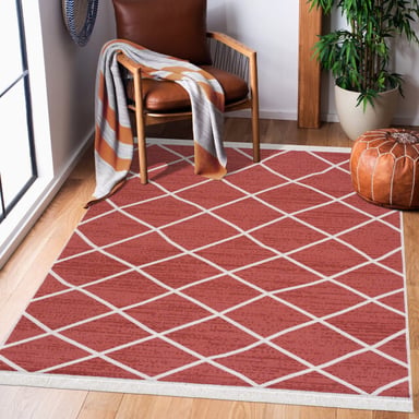 Muratap Boho kelim dubbelzijdig wasbaar vloerkleed creme- 80x200 cm