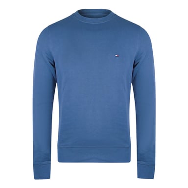 Tommy Hilfiger - Blekt Indigoblå Tröja Med Rund Halsringning