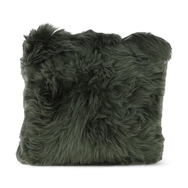 Genuine Sheepskin Thyme Green 40x40cm Real Wool Single Sided Cushion