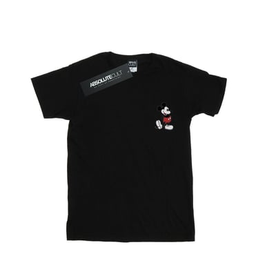 Disney Womens/Ladies Mickey Mouse Kickin Retro Chest Cotton Boyfriend T-Shirt (Black)