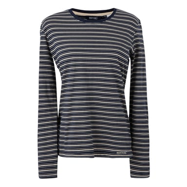 Regatta Dames/Dames Federica Stripe T-shirt met lange mouwen (Marine / Licht Vanille)