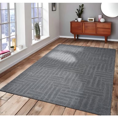 Velaar Atmore japandi geweven wollen vloerkleed laagpolig donkerrijs- 195x300 cm