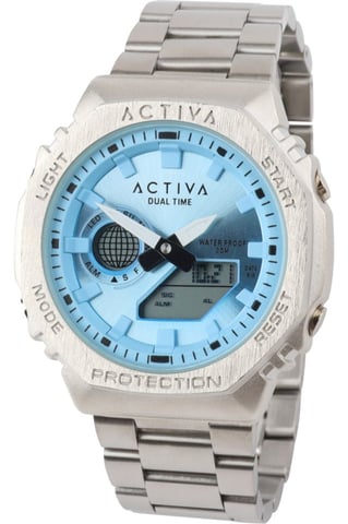 Activa x Invicta Digital ACWM423-003 Heren Horloge - Quartz Uurwerk -  met blauwe Wijzerplaat - 45mm