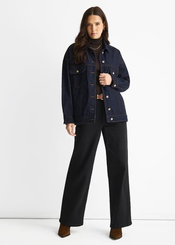 Donker indigo denim truckerjack