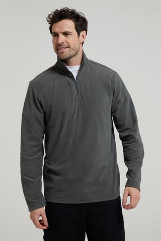 'Camber II' Men's Half Zip Fleece Top Antipill Breathable Casual Winter Sweater Dark Grey