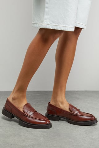 Faith: Barrie Leather Chunky Penny Loafers