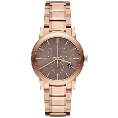 Elegant Burberry BU9754 The City Rose Gold-Tone Ladies Watch