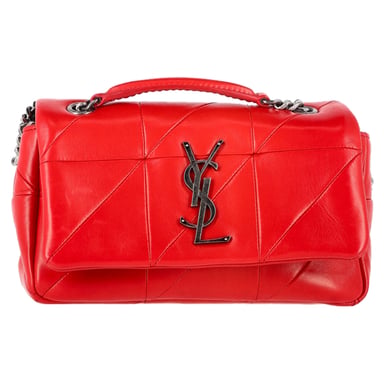 Saint Laurent Small Jamie Flap Shoulder Bag in Red Leather