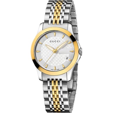 Gucci G-Timeless YA126511 Tweekleurig Dameshorloge - Elegant & Veelzijdig