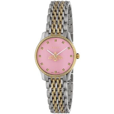 Gucci G-Timeless Ladies 29mm Pink Dial Bee Motif Watch YA1265030