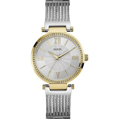 Elegant Guess W0638L7 Soho Quartz Crystal dameshorloge met zilverkleurige wijzerplaat
