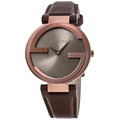 Gucci Interlocking G Ladies Watch with Brown Dial - YA133309